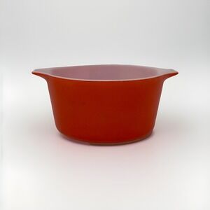 Vtg Pyrex Dish 1 Quart Red Friendship Oven Ware Made in USA Side Spouts No Lid